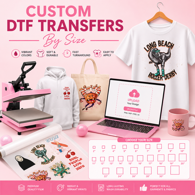 Custom DTF Transfers By Size